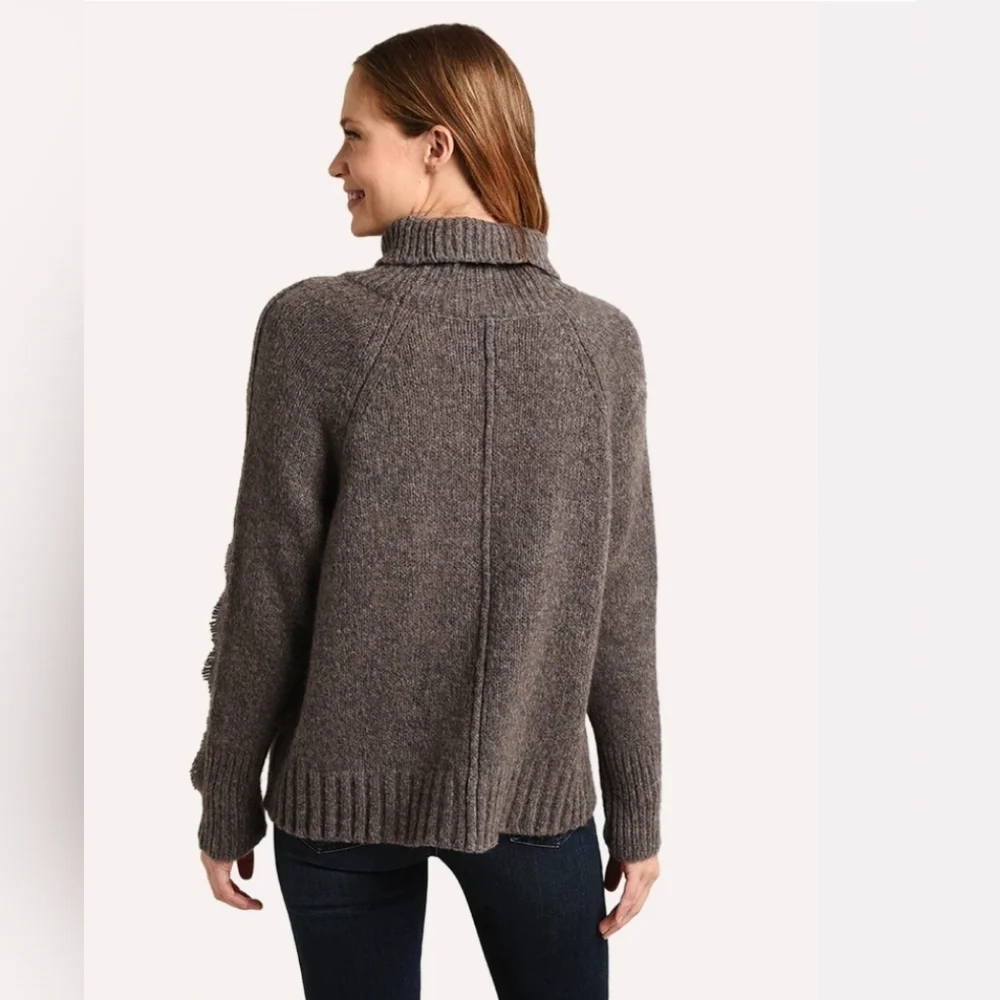 Brochu Walker Odene Fringe Turtleneck Sweater Size Medium